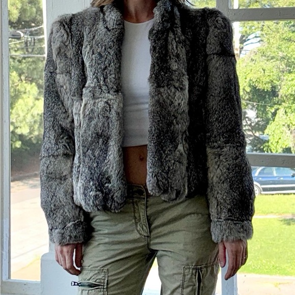 Jackets & Blazers - Gray Teddy Jacket with Luxurious Faux Fur